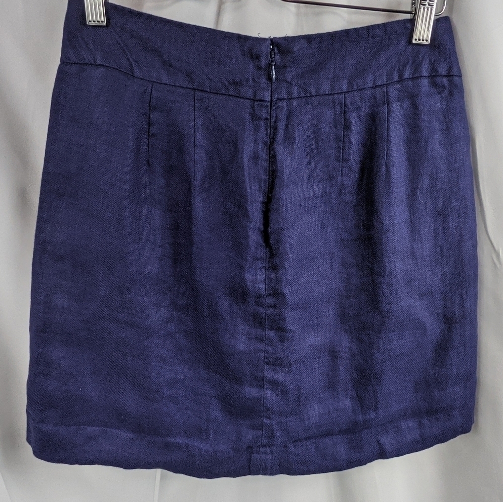Loft Linen Mini Skirt w/Front Pleat & Pockets Sz 2 - Picture 2 of 6